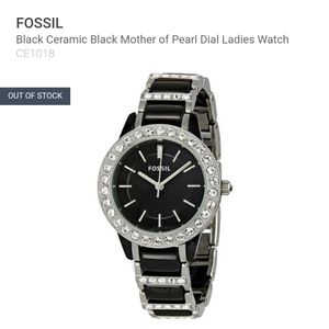 Fossil Black Ceramic Black Mother of Pearl Watch